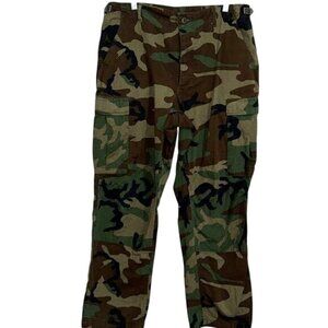 Vintage Camouflage Cargo Pants Mens L Army Surplus Military Style 100% Cotton